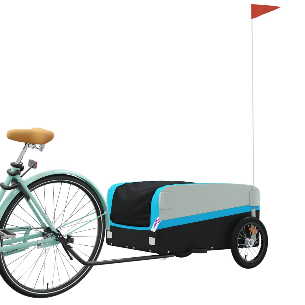 Bicycle trailer, black and blue, 45 kg, iron