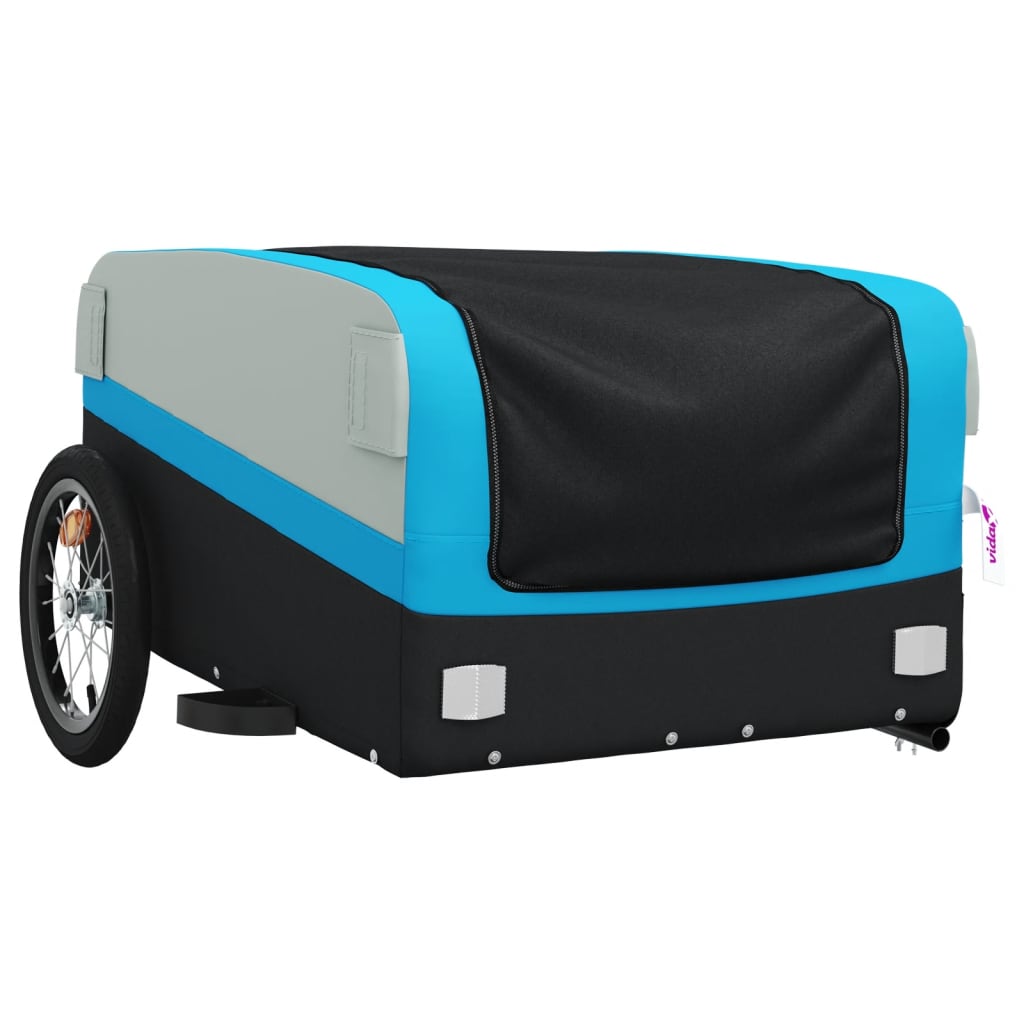 Bicycle trailer, black and blue, 45 kg, iron