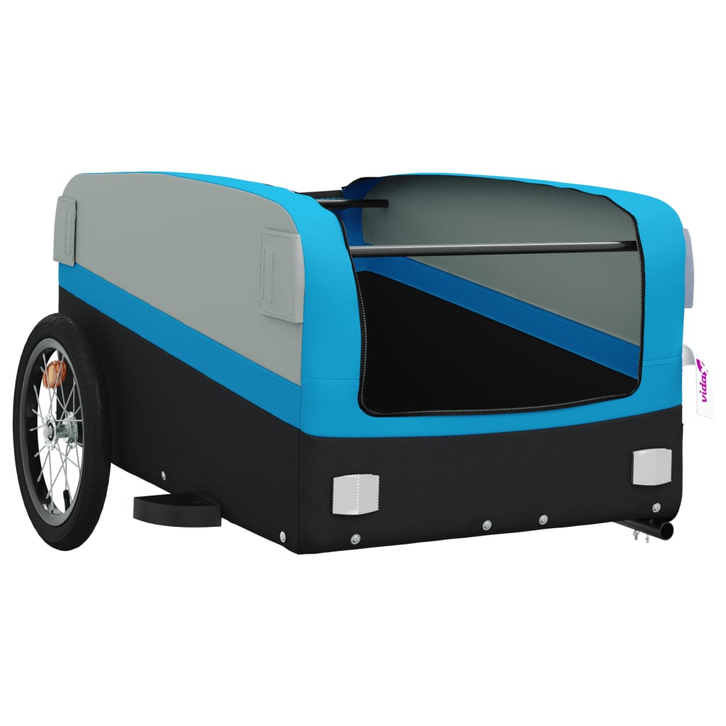Bicycle trailer, black and blue, 45 kg, iron