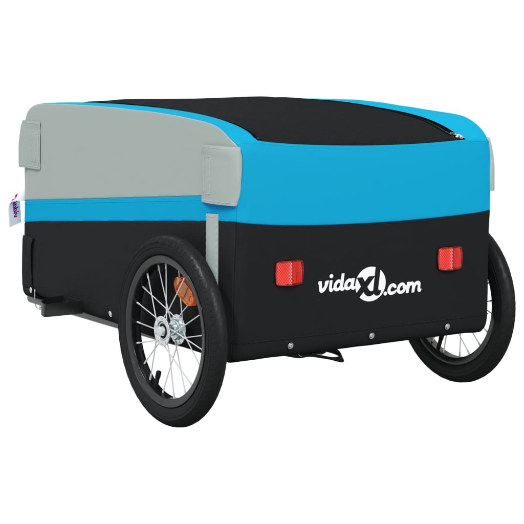 Bicycle trailer, black and blue, 45 kg, iron