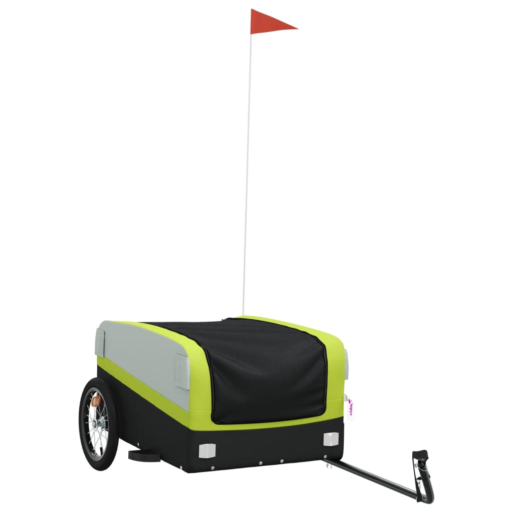 Bicycle trailer, black and green, 45 kg, iron