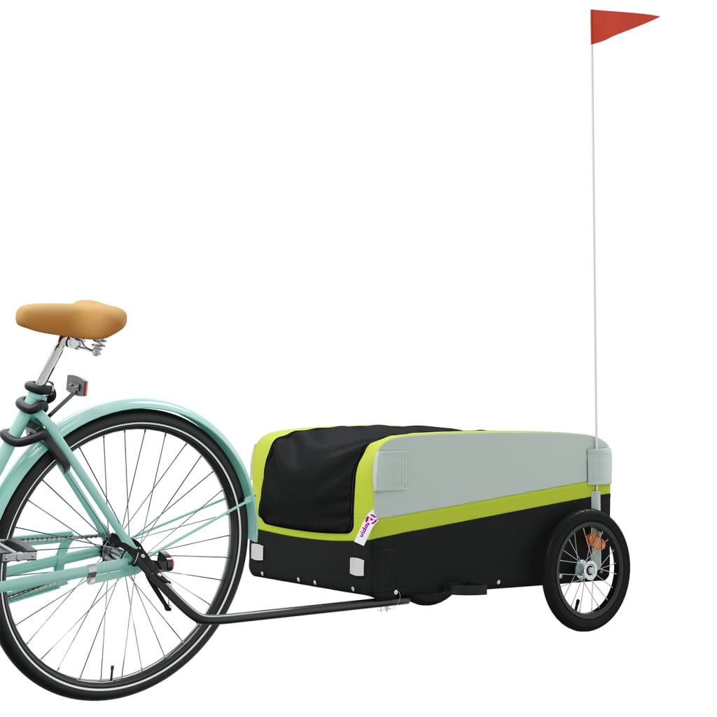 Bicycle trailer, black and green, 45 kg, iron