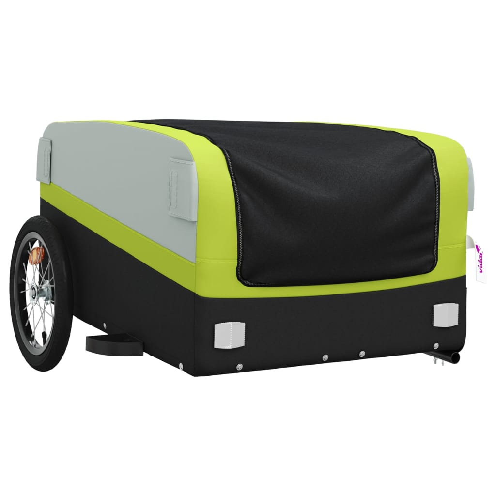 Bicycle trailer, black and green, 45 kg, iron