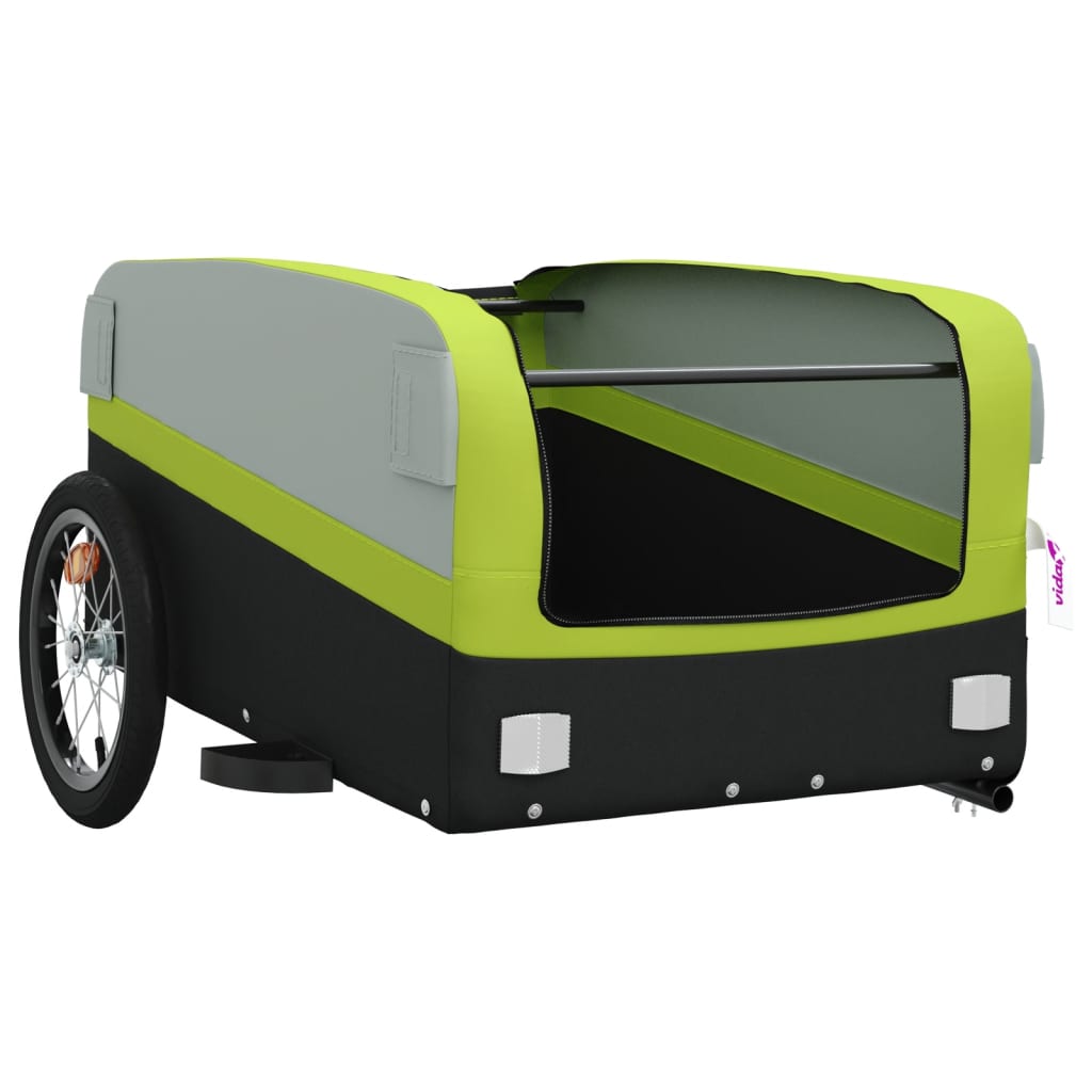 Bicycle trailer, black and green, 45 kg, iron