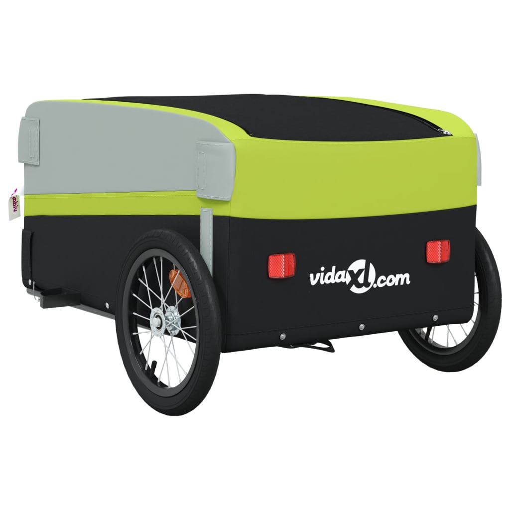 Bicycle trailer, black and green, 45 kg, iron
