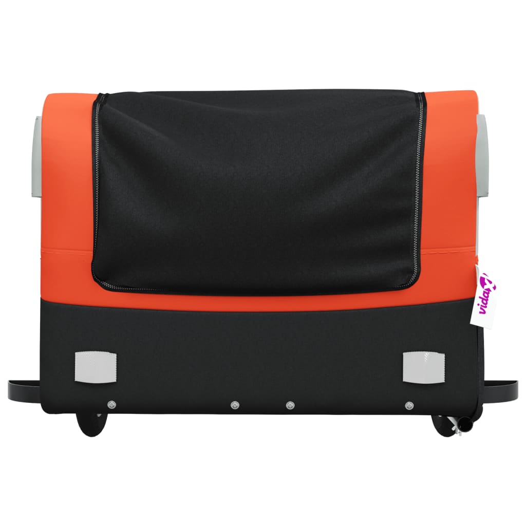 Bicycle trailer, black and orange, 45 kg, iron