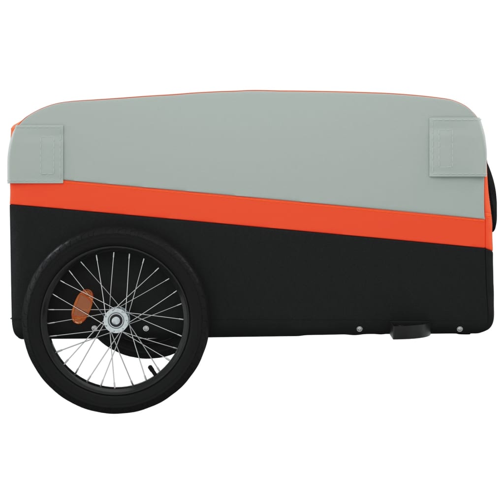 Bicycle trailer, black and orange, 45 kg, iron