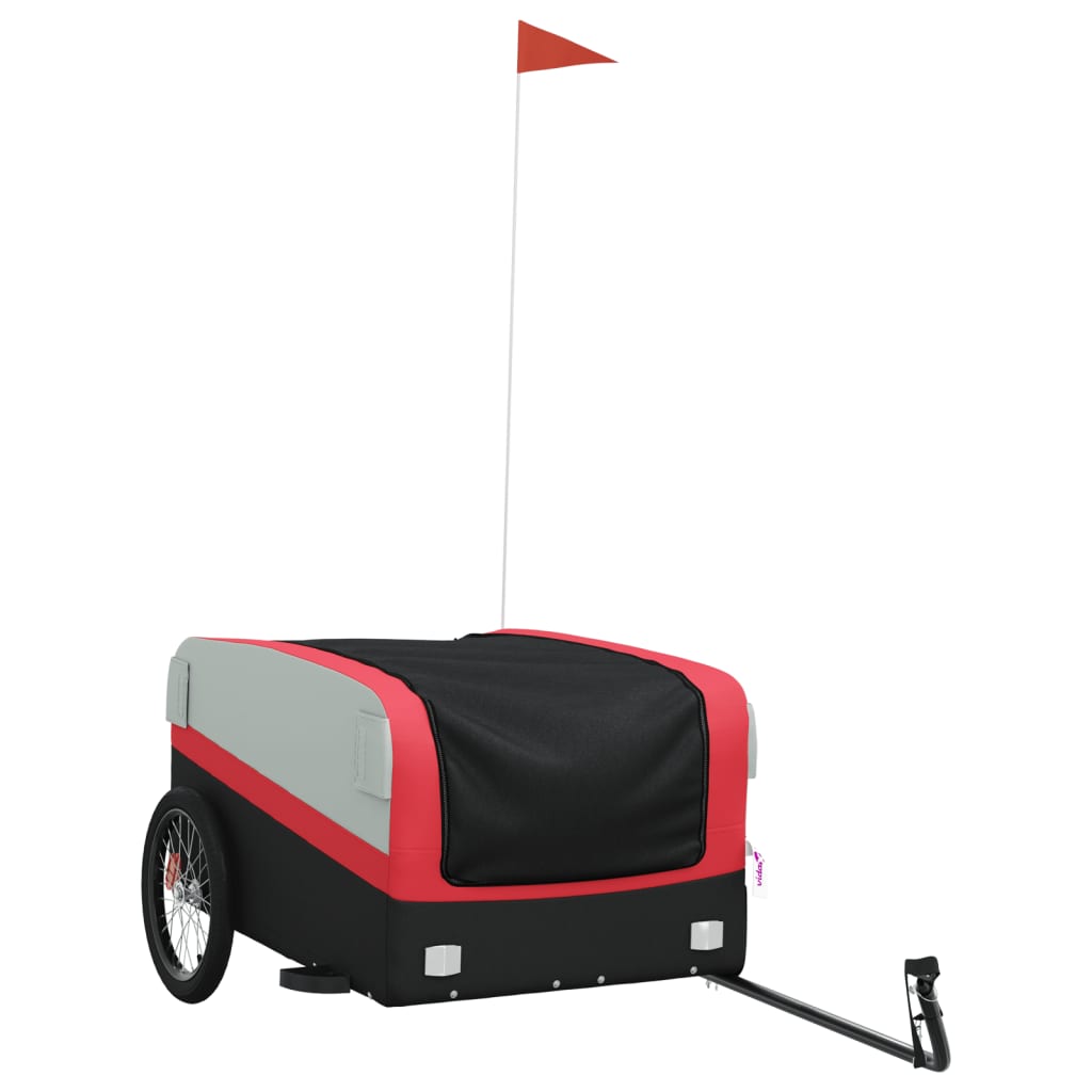 Bicycle trailer, black and red, 45 kg, iron