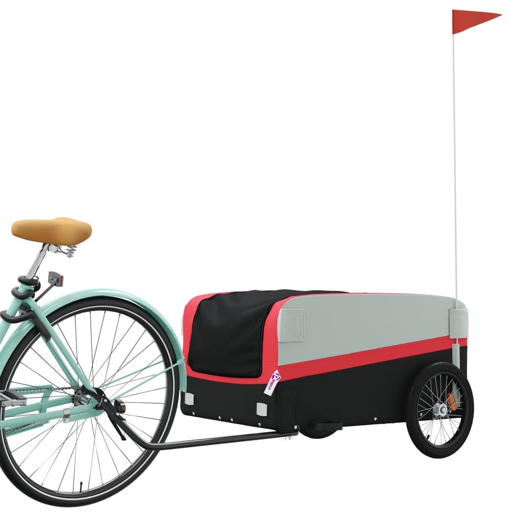 Bicycle trailer, black and red, 45 kg, iron
