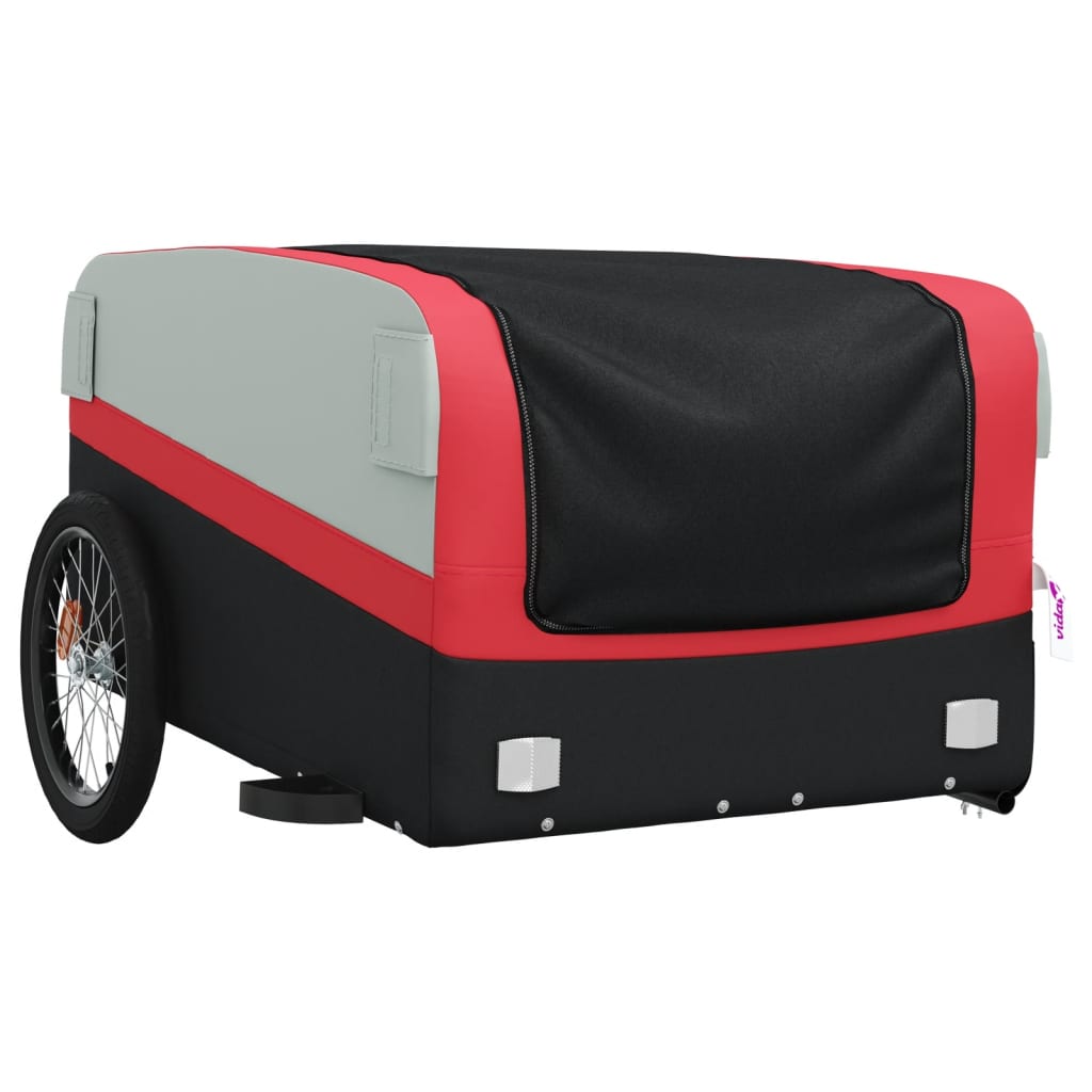 Bicycle trailer, black and red, 45 kg, iron