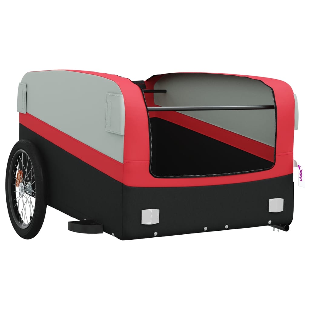Bicycle trailer, black and red, 45 kg, iron
