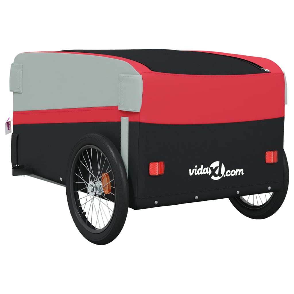 Bicycle trailer, black and red, 45 kg, iron