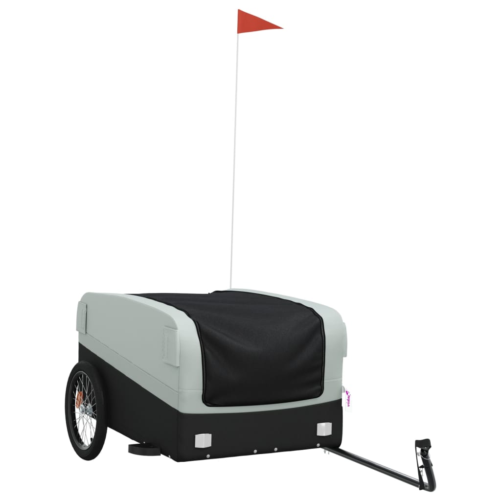 Bicycle trailer, black and gray, 45 kg, iron