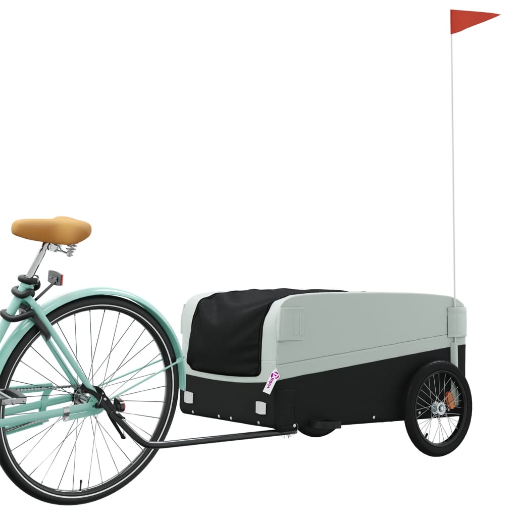 Bicycle trailer, black and gray, 45 kg, iron