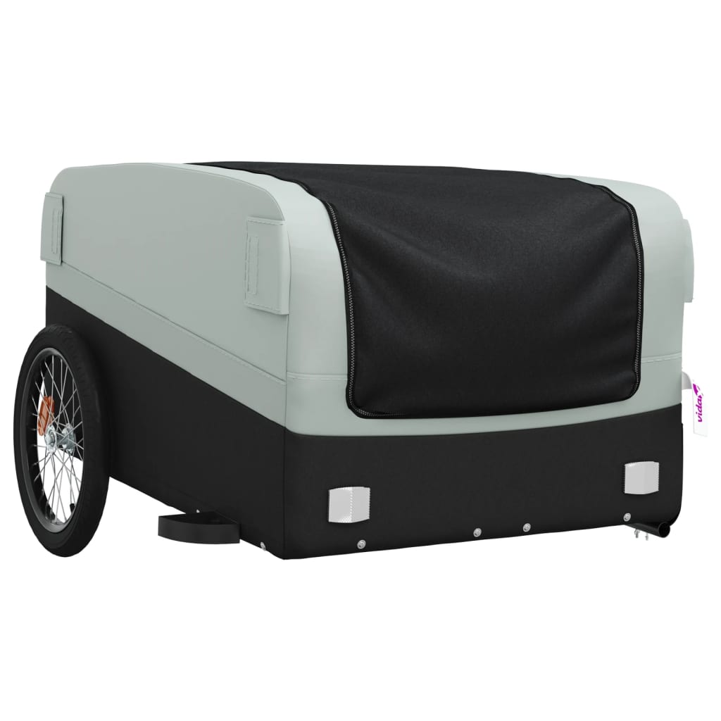 Bicycle trailer, black and gray, 45 kg, iron