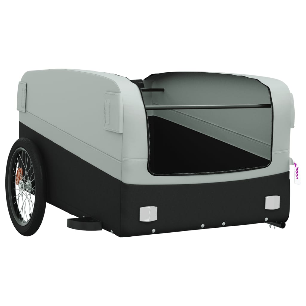 Bicycle trailer, black and gray, 45 kg, iron