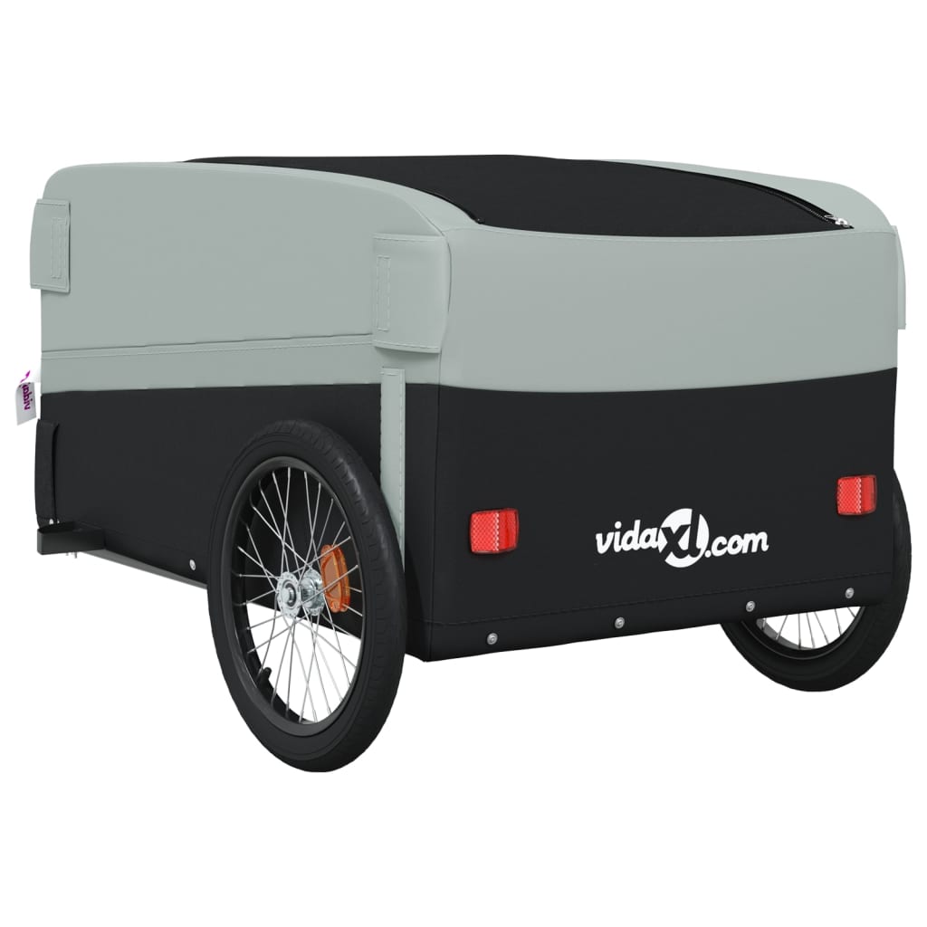Bicycle trailer, black and gray, 45 kg, iron