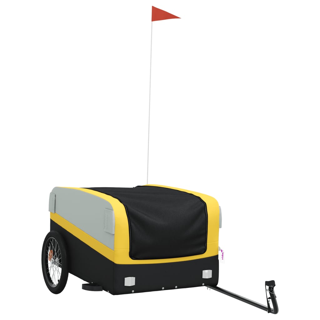 Bicycle trailer, black and yellow, 45 kg, iron