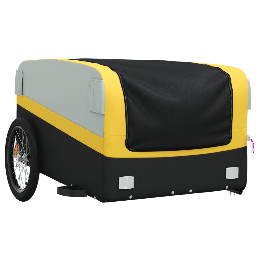Bicycle trailer, black and yellow, 45 kg, iron