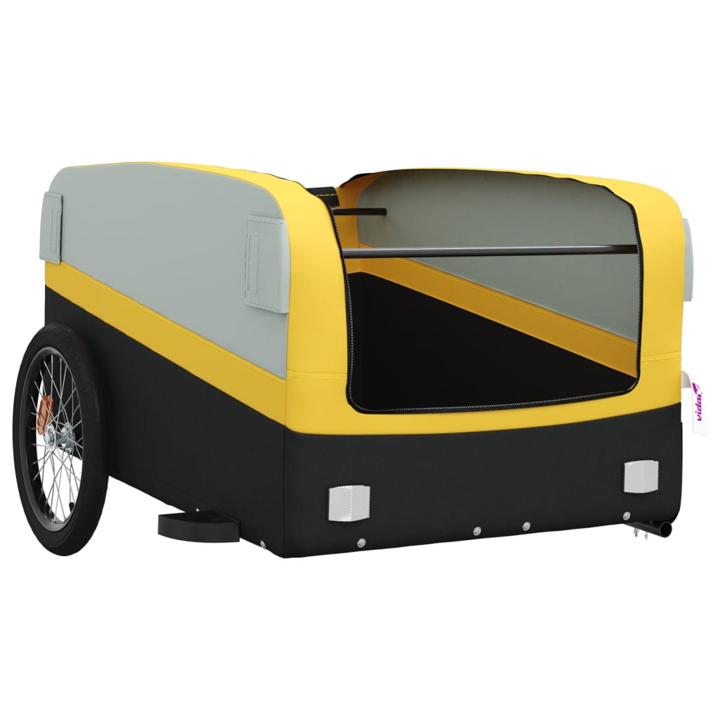 Bicycle trailer, black and yellow, 45 kg, iron