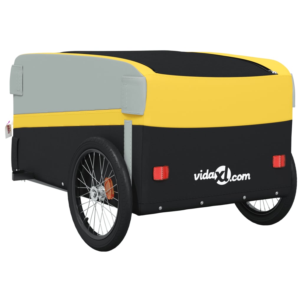 Bicycle trailer, black and yellow, 45 kg, iron