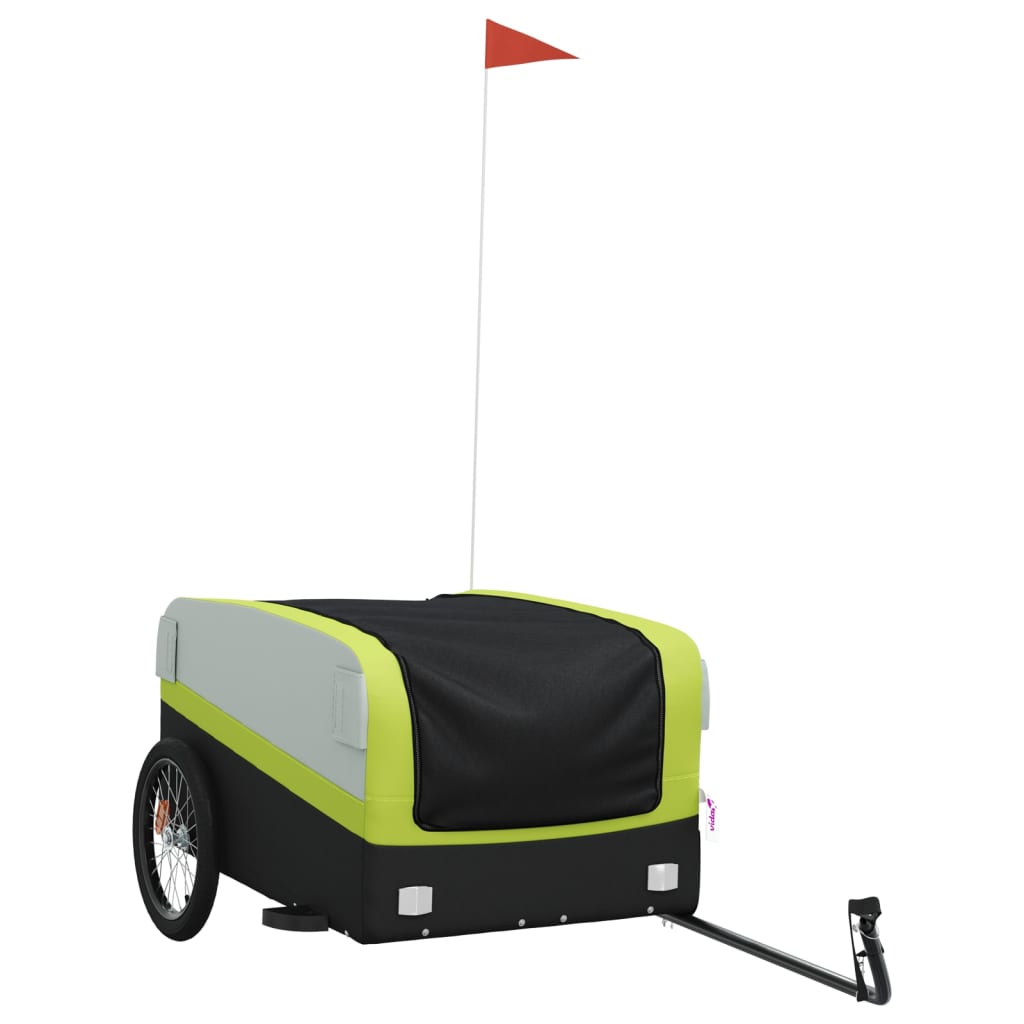 Bicycle trailer, black and green, 45 kg, iron