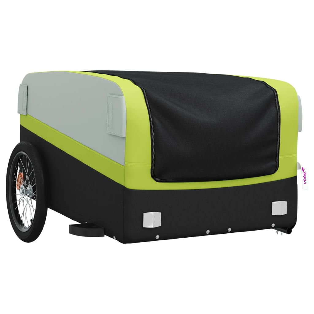 Bicycle trailer, black and green, 45 kg, iron