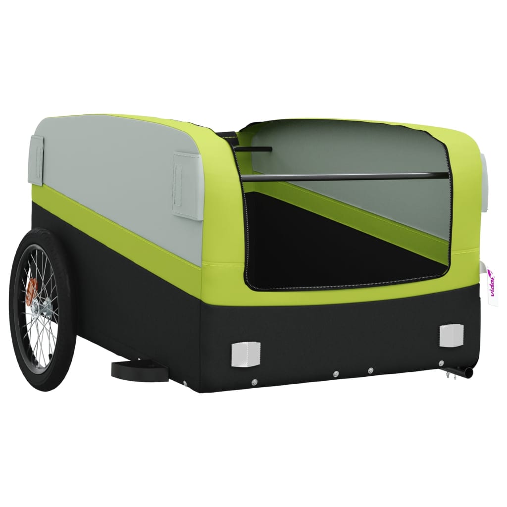 Bicycle trailer, black and green, 45 kg, iron