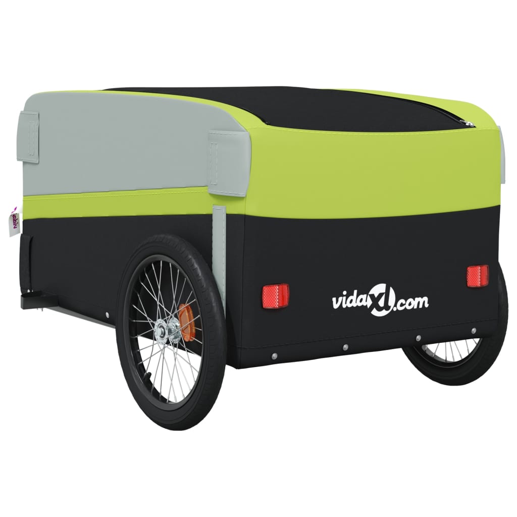 Bicycle trailer, black and green, 45 kg, iron