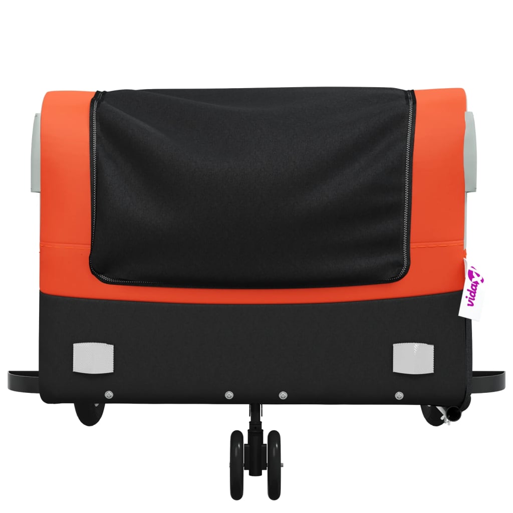 Bicycle trailer, black and orange, 45 kg, iron
