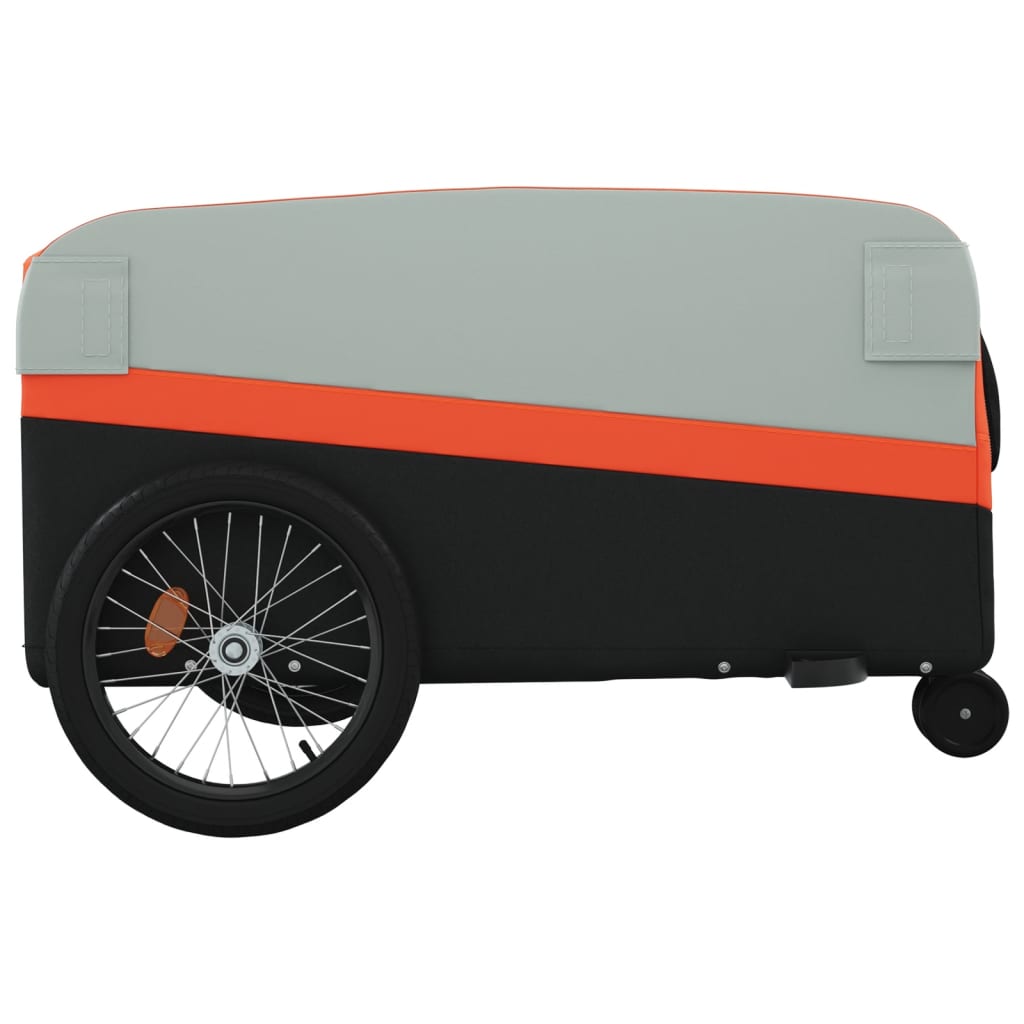 Bicycle trailer, black and orange, 45 kg, iron