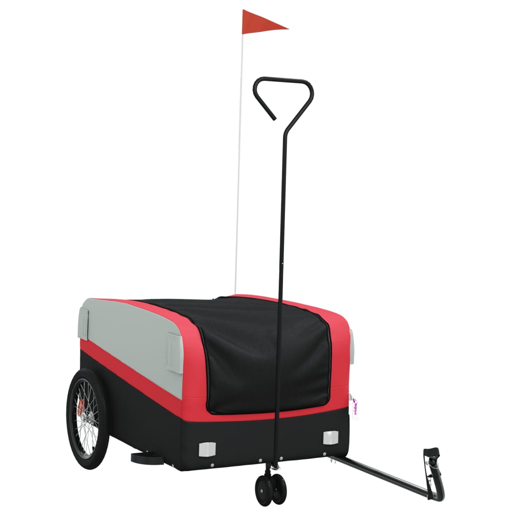 Bicycle trailer, black and red, 45 kg, iron