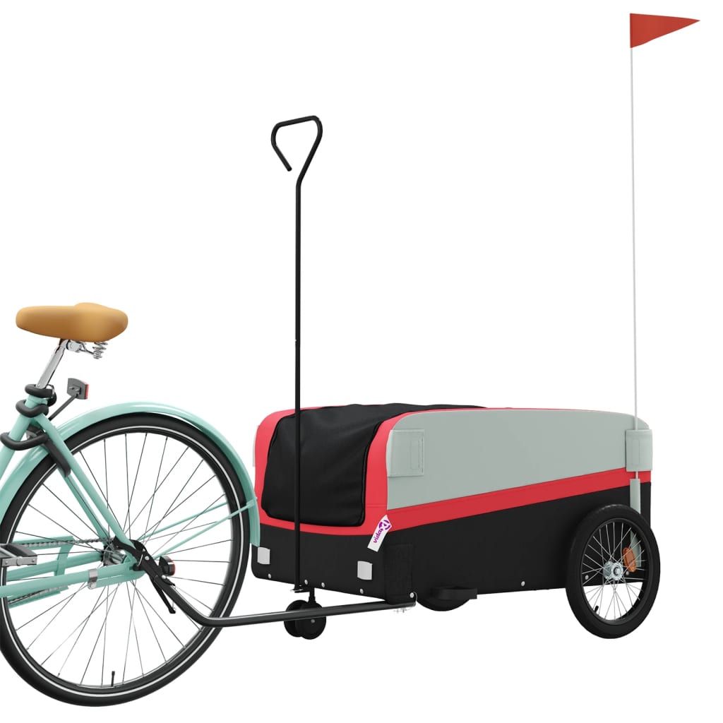 Bicycle trailer, black and red, 45 kg, iron
