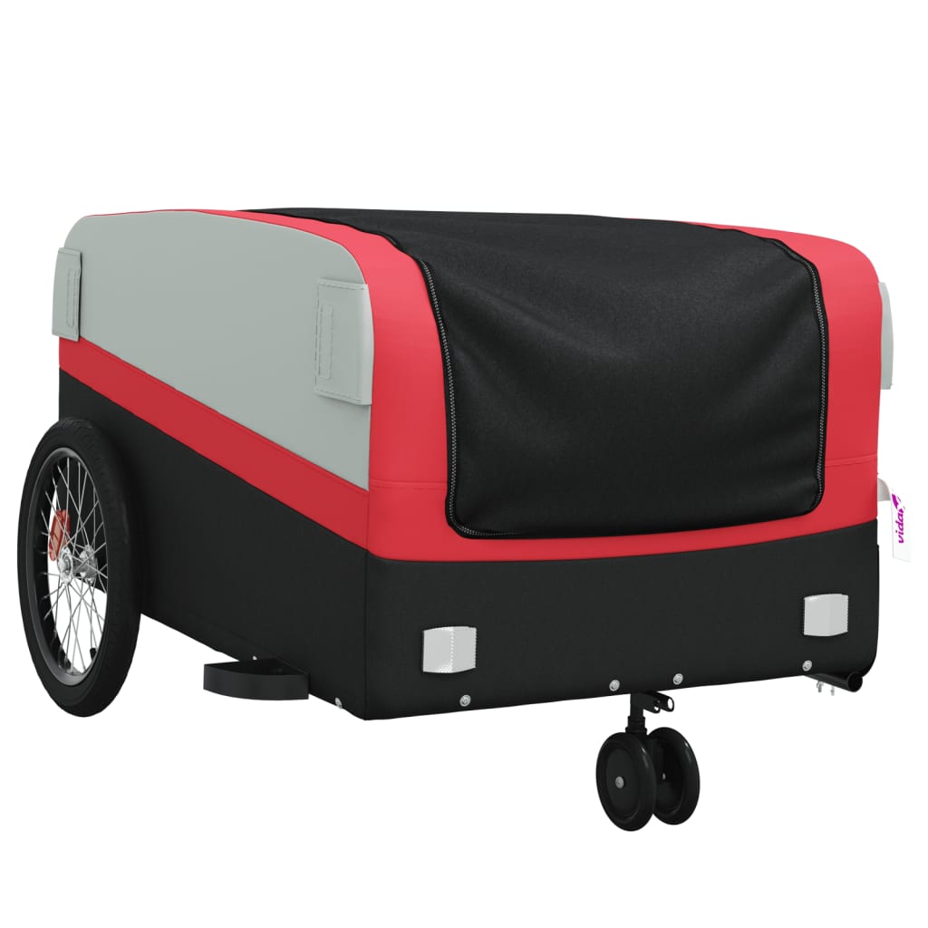 Bicycle trailer, black and red, 45 kg, iron