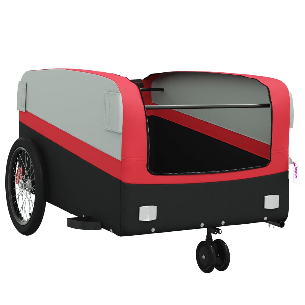 Bicycle trailer, black and red, 45 kg, iron