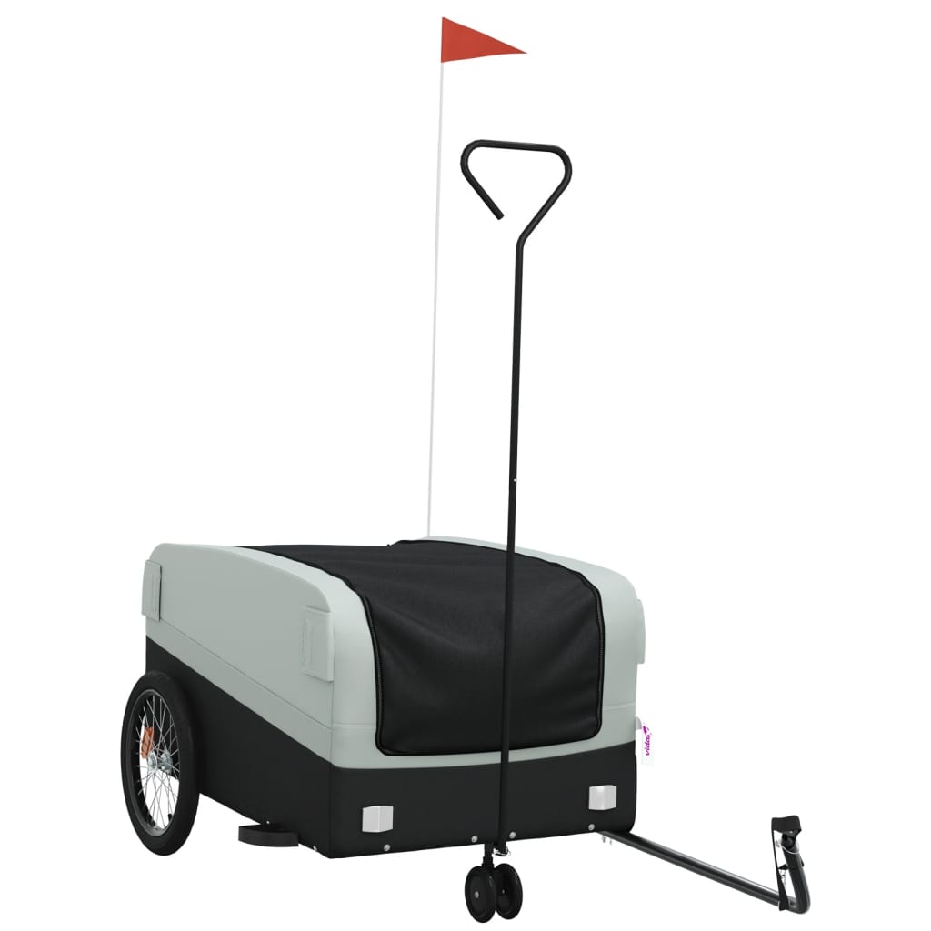 Bicycle trailer, black and gray, 45 kg, iron
