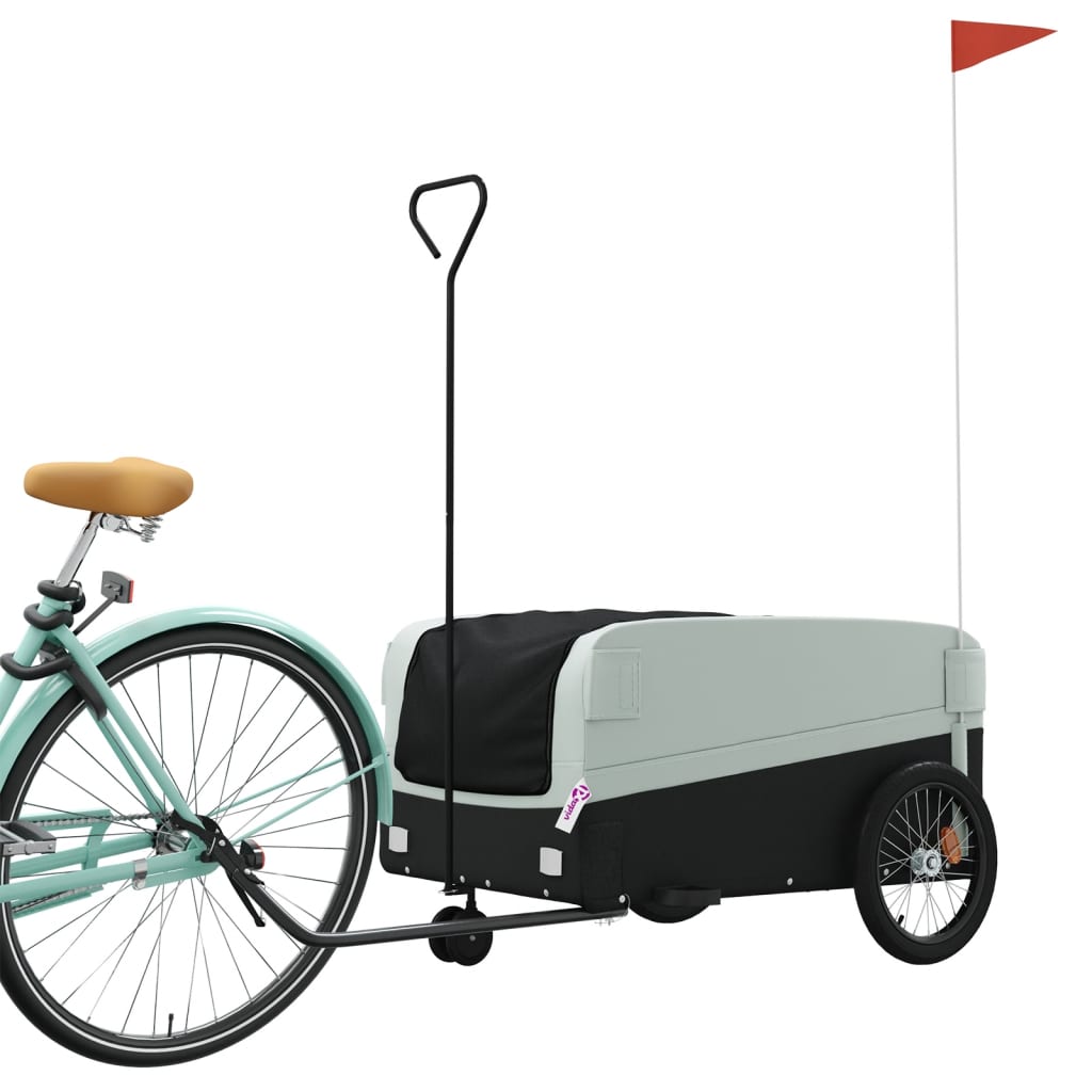 Bicycle trailer, black and gray, 45 kg, iron