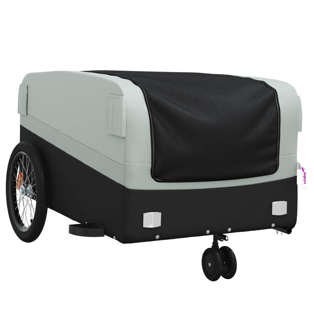 Bicycle trailer, black and gray, 45 kg, iron
