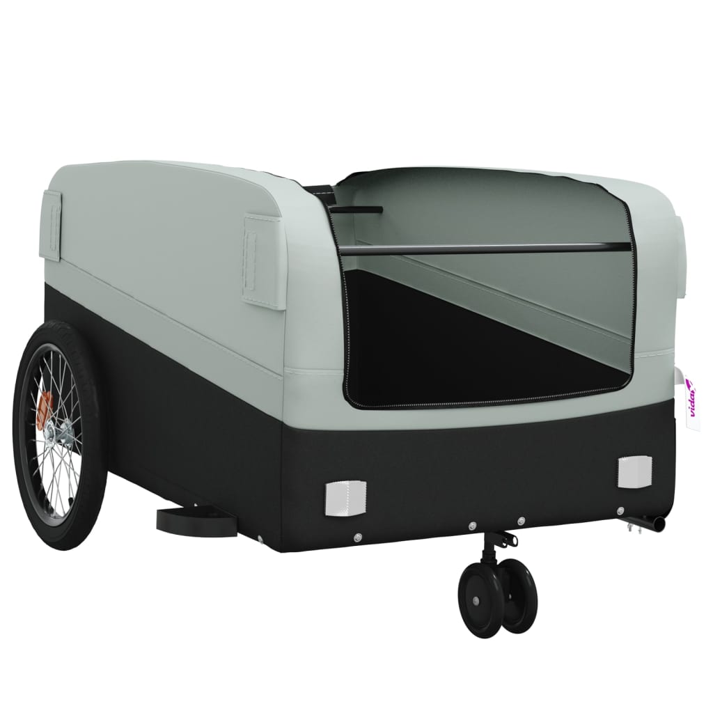 Bicycle trailer, black and gray, 45 kg, iron