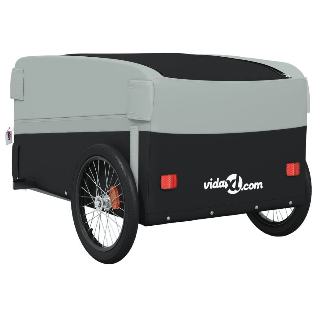 Bicycle trailer, black and gray, 45 kg, iron