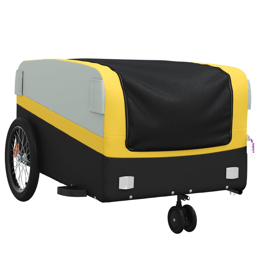 Bicycle trailer, black and yellow, 45 kg, iron