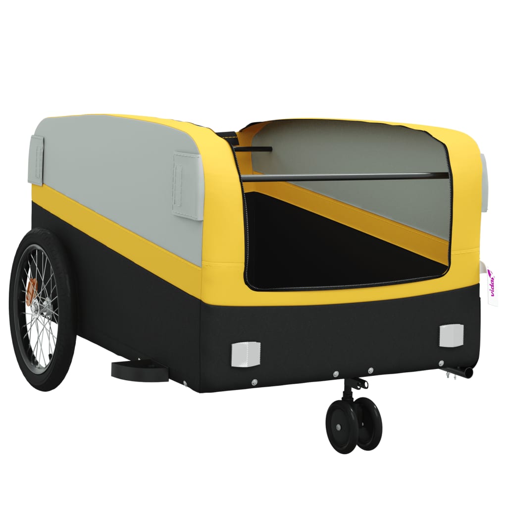 Bicycle trailer, black and yellow, 45 kg, iron