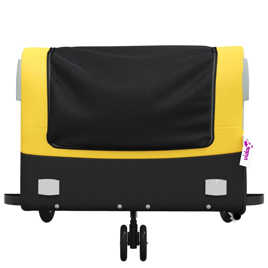 Bicycle trailer, black and yellow, 45 kg, iron