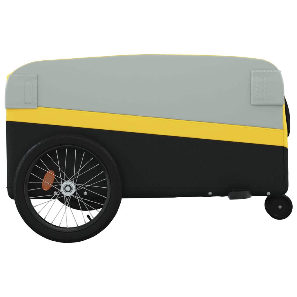 Bicycle trailer, black and yellow, 45 kg, iron