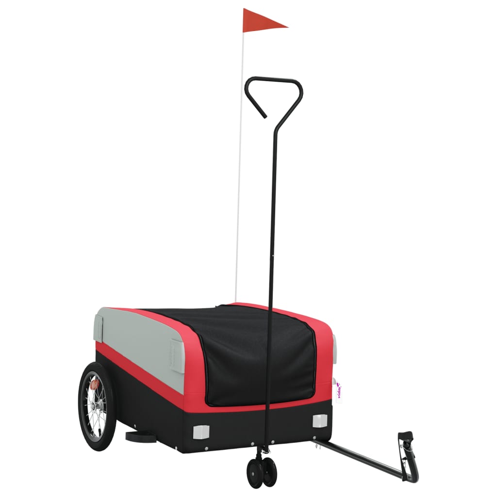 Bicycle trailer, black and red, 45 kg, iron