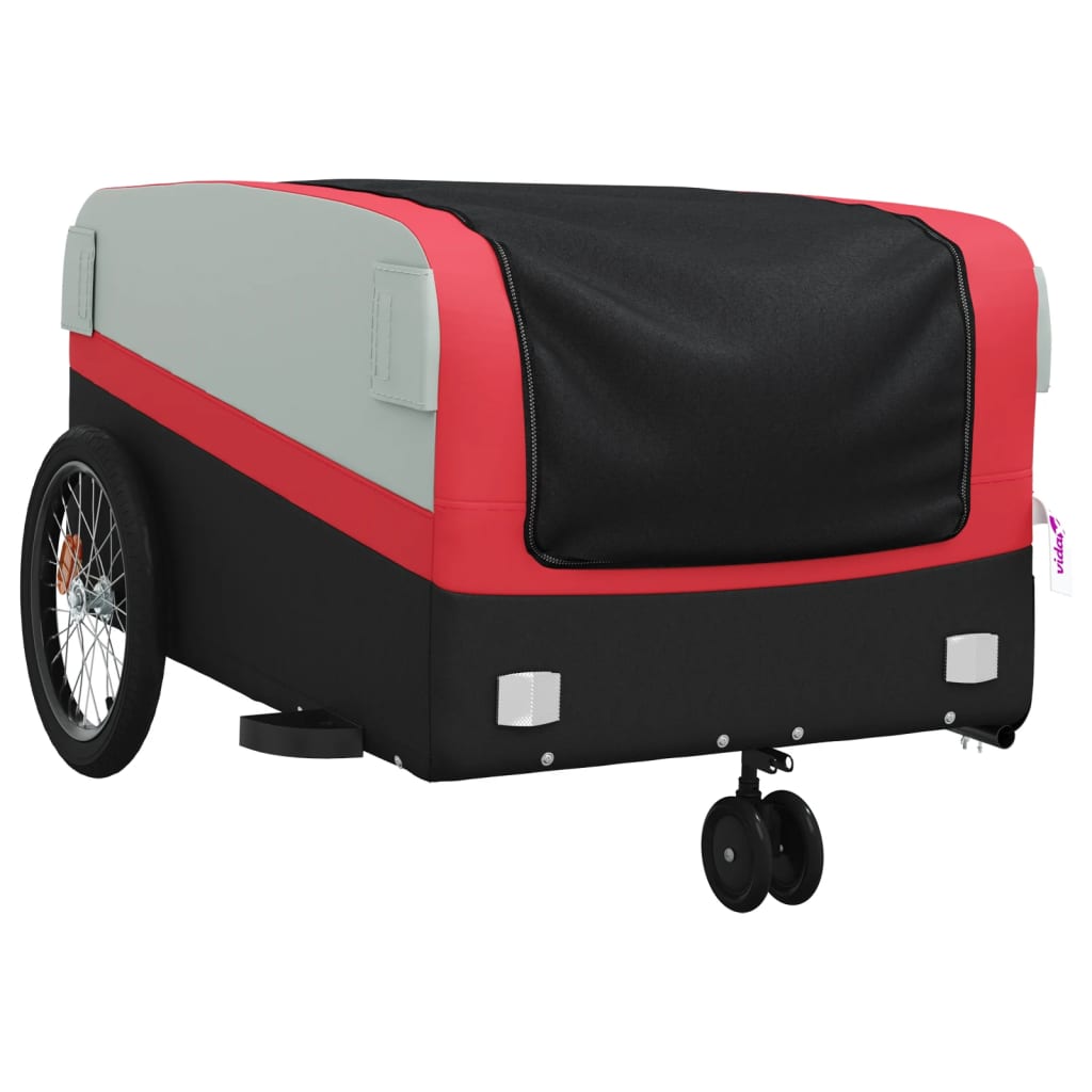 Bicycle trailer, black and red, 45 kg, iron