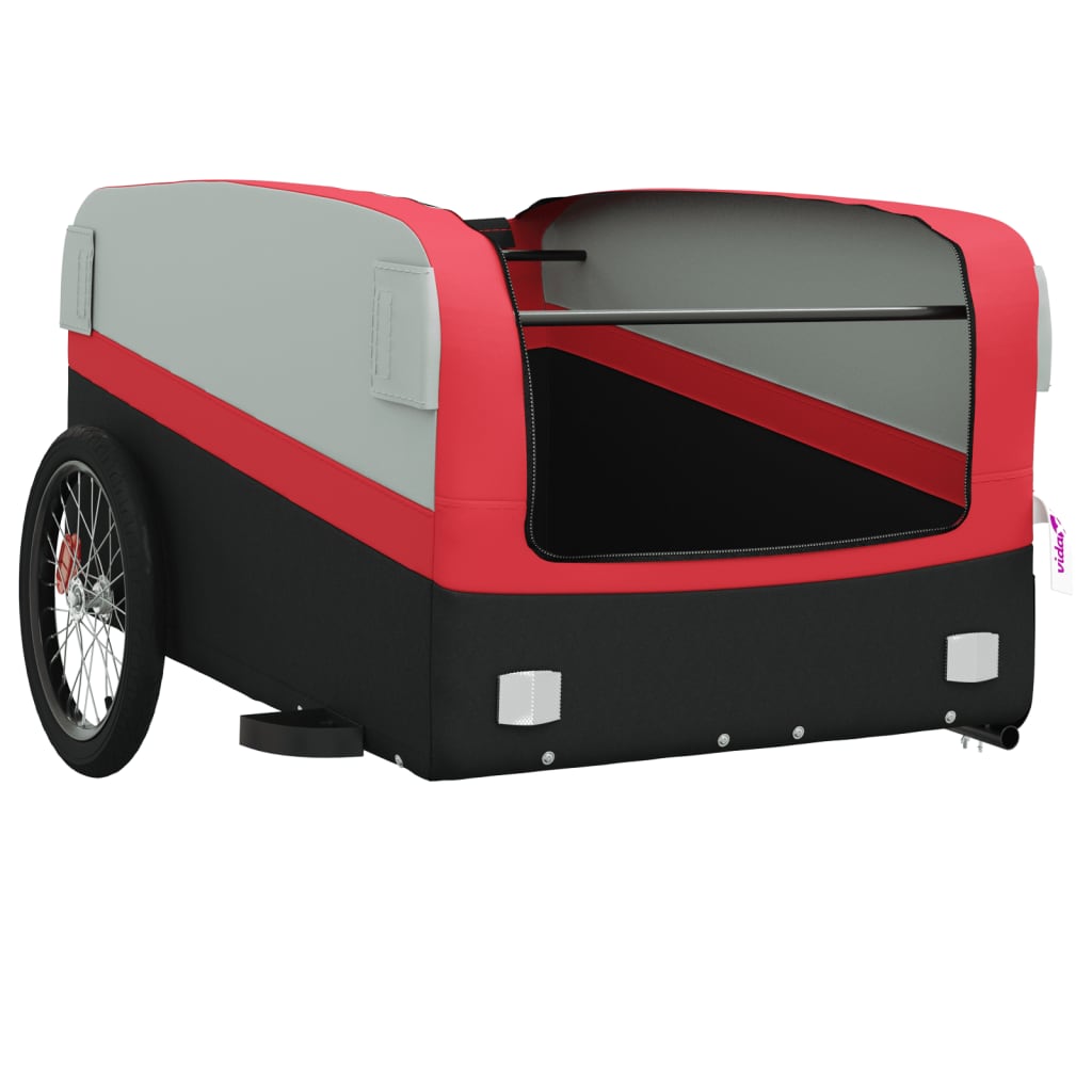 Bicycle trailer, black and red, 45 kg, iron