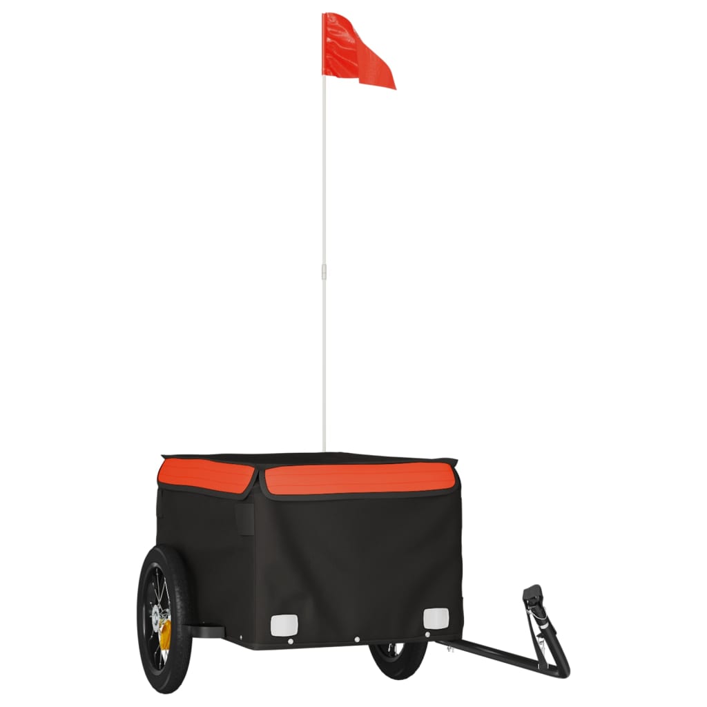 Bicycle trailer black/orange, 30 kg, iron
