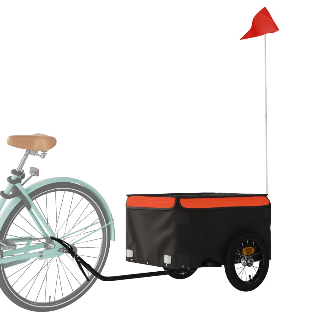 Bicycle trailer black/orange, 30 kg, iron