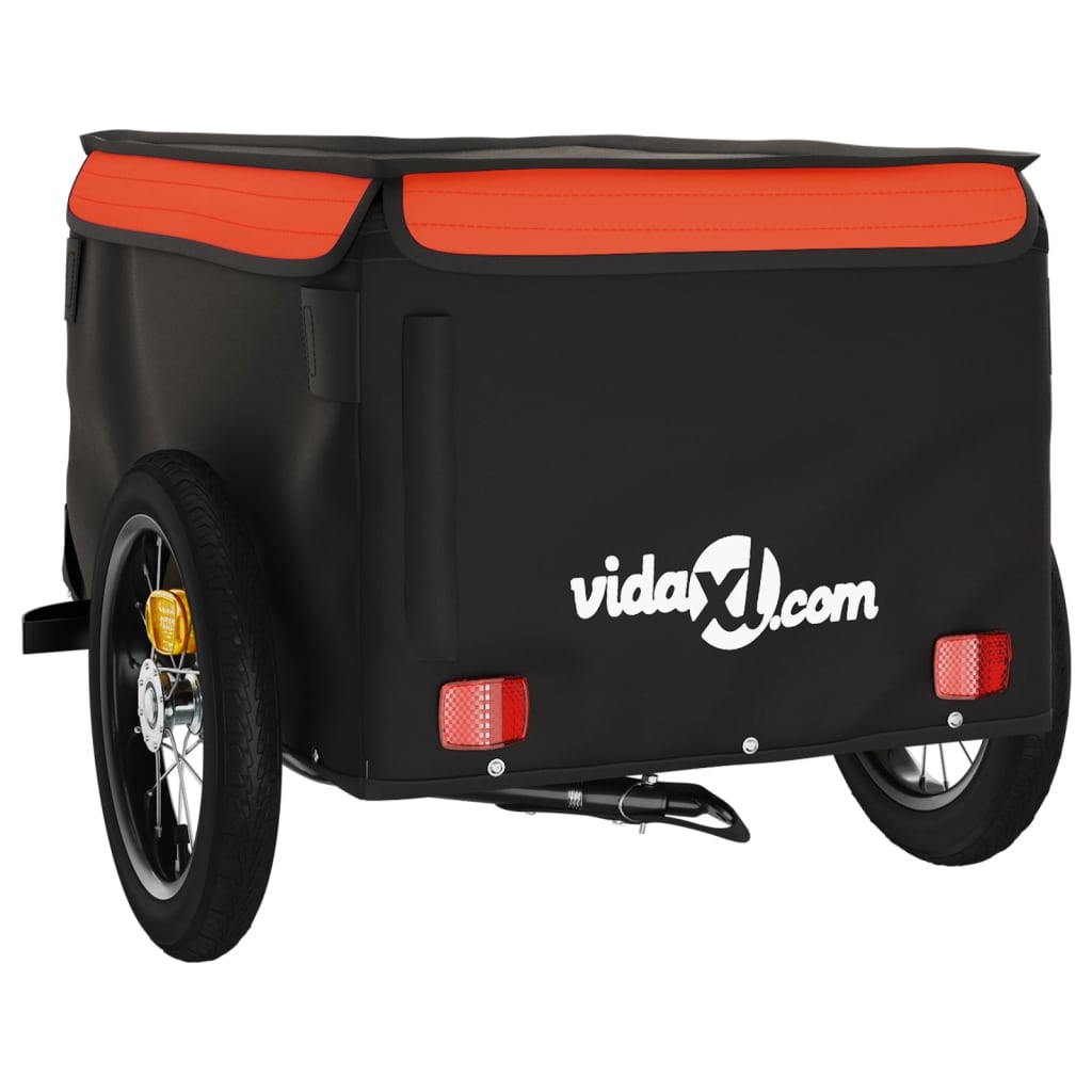 Bicycle trailer black/orange, 30 kg, iron
